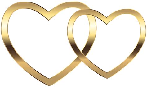 Heart Clip art - Transparent Two Gold Hearts PNG Clip Art Image png ...