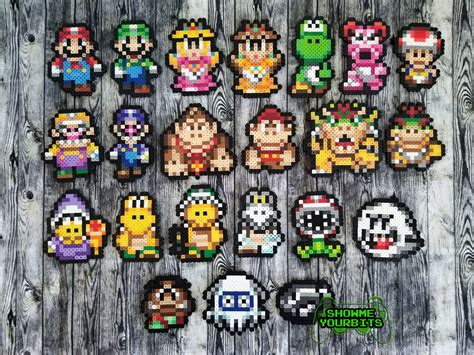 Super Mario Bros. Character Perler Sprites | Perler bead art, Diy ...