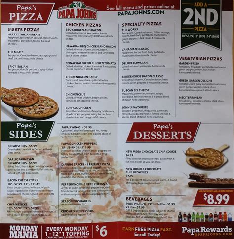 Papa John's Pizza Menu, Menu for Papa John's Pizza, Auburn Bay, Calgary ...