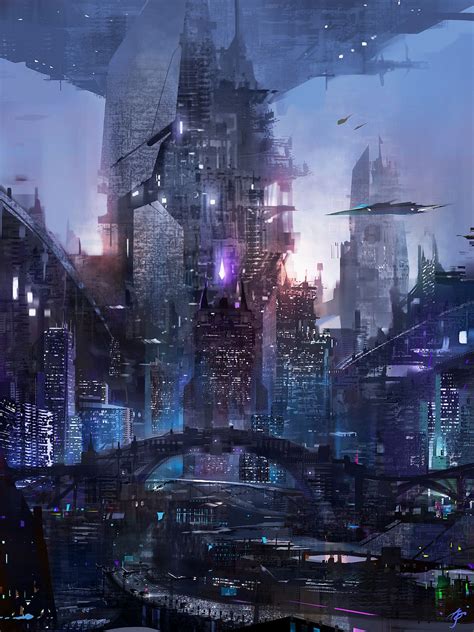 CYBER PUNKY MACHINE | Fantasy landscape, Futuristic city, Futuristic ...