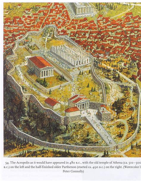 Watercolor Ancient Acropolis Athens