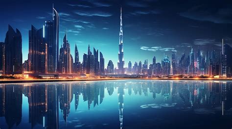 Premium Photo | Amazing night Dubai downtown skyline Dubai United Arab ...