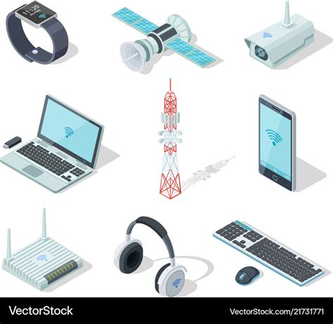 Electronic devices isometric wireless gadgets Vector Image