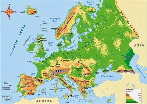 Europe Map With Physical Features