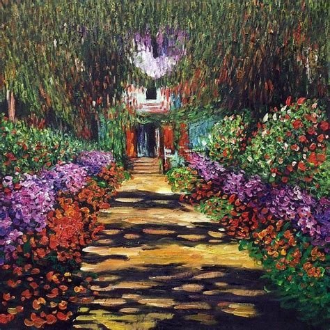 Garden Path at Giverny | Monet garden giverny, Monet oil paintings ...