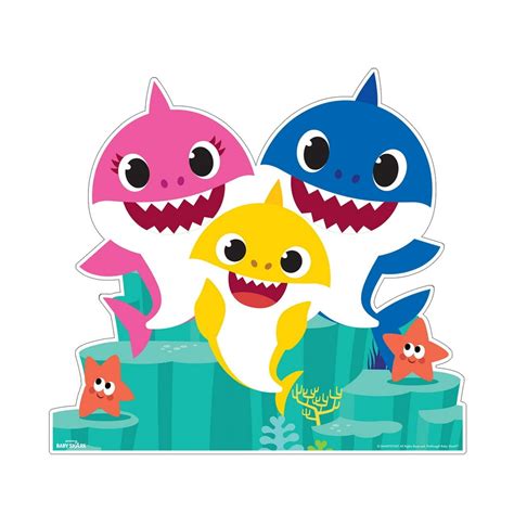 Baby Shark Family Group Cardboard Stand-Up, 4ft, Motion-Activated Music ...