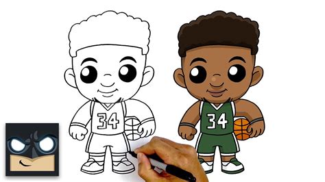 How To Draw Giannis Antetokounmpo | Milwaukee Bucks - YouTube