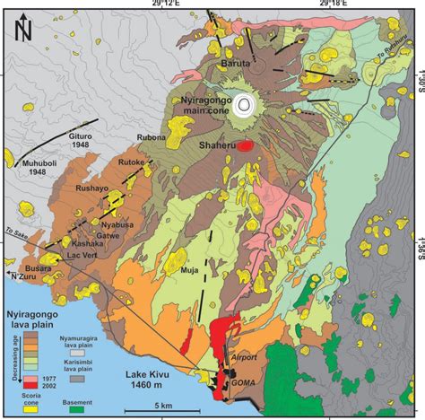 Map of Mount Nyiragongo - Mount Nyiragongo