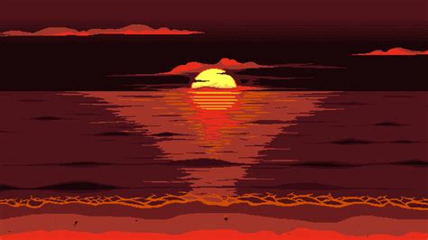 2048x1152 Red Dark Pixel Art Sunset 8k 2048x1152 Resolution HD 4k ...