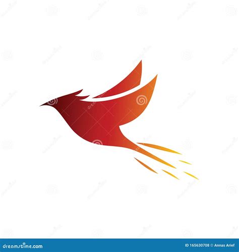 Simple Flying Phoenix Bird Animal Logo Design Idea Stock Vector ...