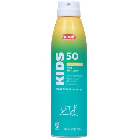 H-E-B Solutions Oxybenzone Free Kids SPF 50 Sunscreen Spray - Shop ...