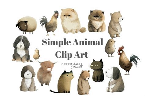 Cute Funny Animal Clip Art Full Color SVGs