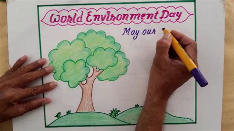 Easy Poster Slogan About Environment Drawing - Dentro deun