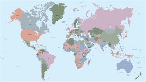 Vector World Map With All Countries - Maproom