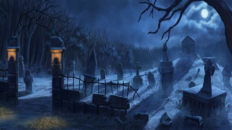 Download Graveyard Tomb Moonlight Dark Cemetery HD Wallpaper by Arb ...