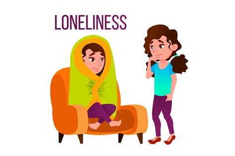 Loneliness Cartoon Vector Poster Template With Text (565578 ...