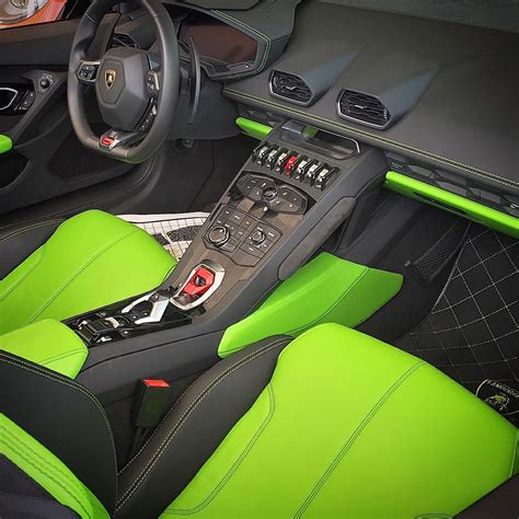 huracan lamborghini spyder lime green and black interior | Custom car ...