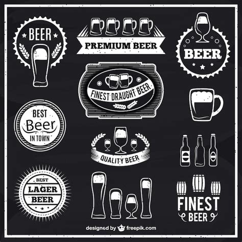 Black and white beer labels Vector | Free Download