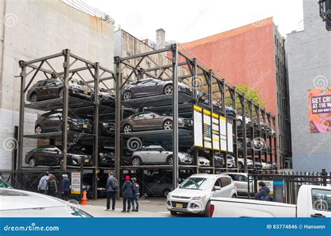 Elevated Car Parking in New York Editorial Photo - Image of roof, high ...