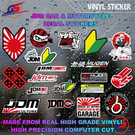 JDM Stickers 5 inches each High Quality Print Vinyl Weather Proof ...