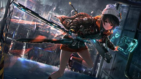 Anime, Girl, Sci-Fi, Katana, 4K, 3840x2160, #27 Wallpaper PC Desktop