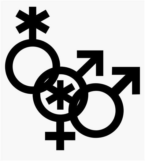 Nonbinary Man And Woman Symbol Interlocked With A Nonbinary - Gender ...