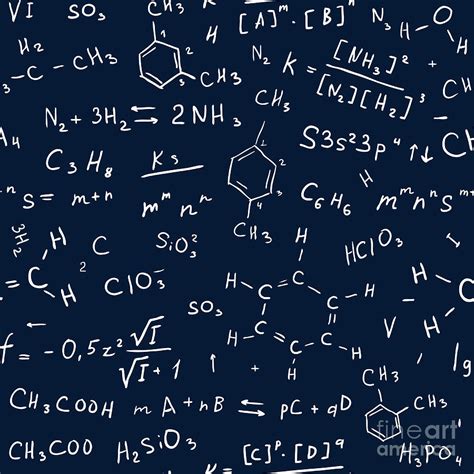 Seamless Chemistry Background Vector Digital Art by Katyau - Pixels