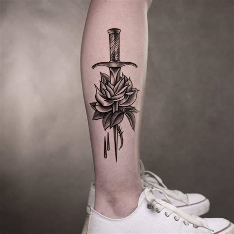 Discover more than 79 dagger through rose tattoo meaning latest - in ...