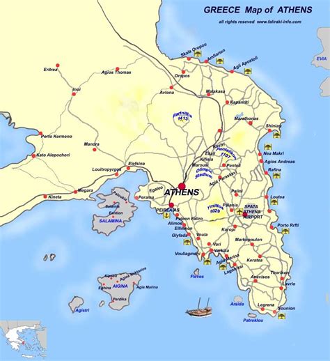 Athens Map | Map of ATHENS ,Athina Map Ferries from athens ATHENS ...