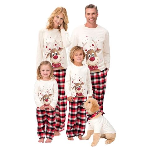 Matching Family Christmas Holiday Pajamas Sets Reindeer Xmas Pj ...