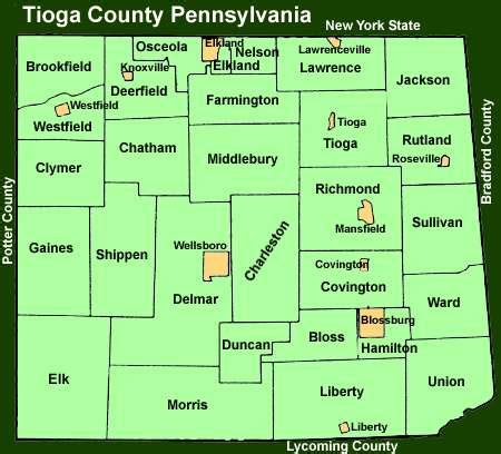 Tioga County Pennsylvania Township Maps