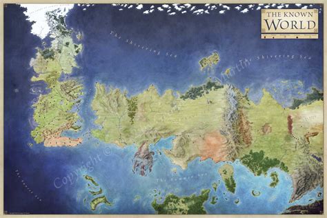 The Official World map for Game of Thrones