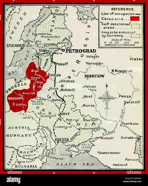 Vintage 1918 map ukraine russia the treaty of brest litovsk hi-res ...