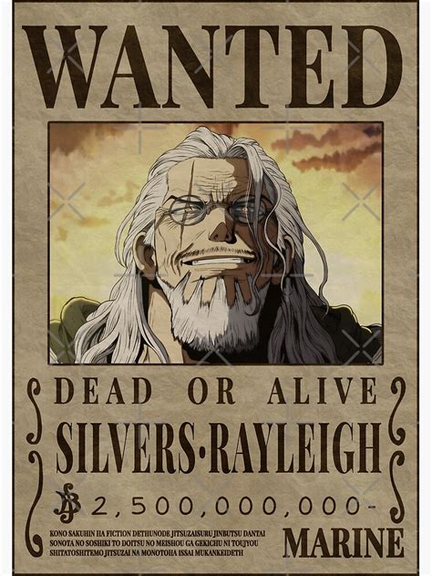 "Silvers Rayleigh One Piece Bounty Dark King reighley Wanted" Poster ...