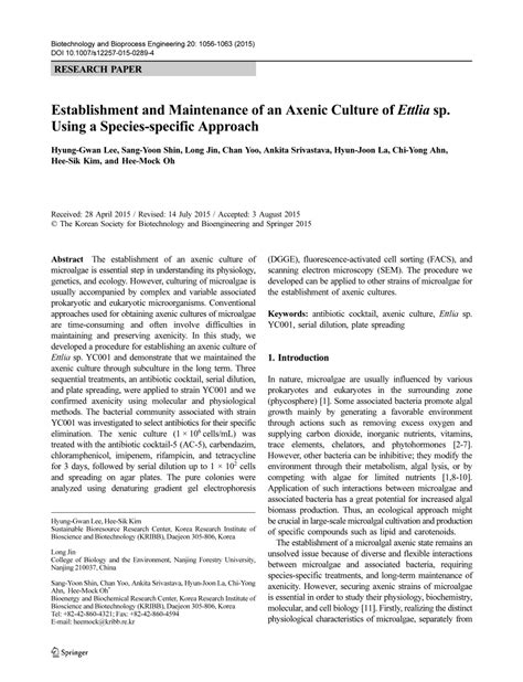 (PDF) Establishment and maintenance of an axenic culture of Ettlia sp ...