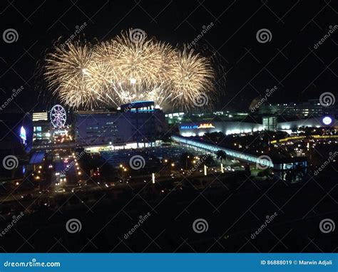 Fireworks stock image. Image of show, asia, mall, firework - 86888019