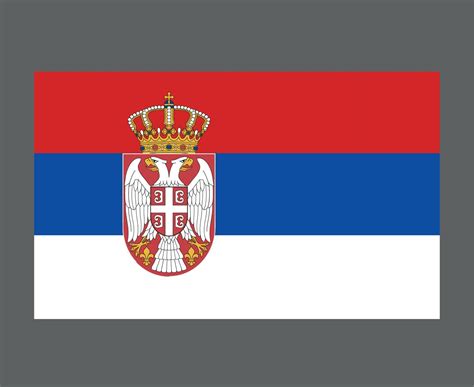 Serbia Flag National Europe Emblem Symbol Icon Vector Illustration ...