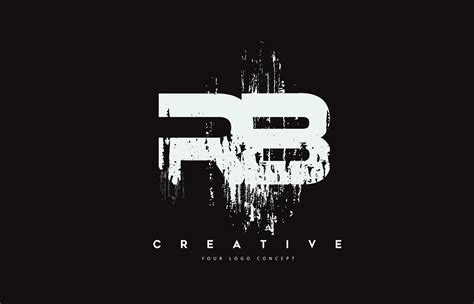 RB R B Grunge Brush Letter Logo Design in White Colors Vector ...