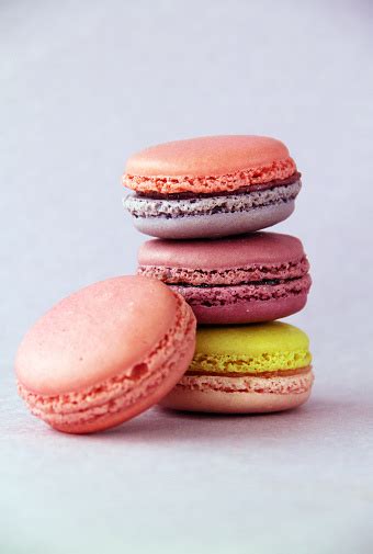 Close Up Of Pretty Pastel Macarons Stacked Stock Photo - Download Image ...