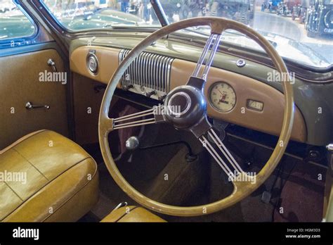 Interior of a 1948 Morris Minor Mark One Car, UK Stock Photo - Alamy