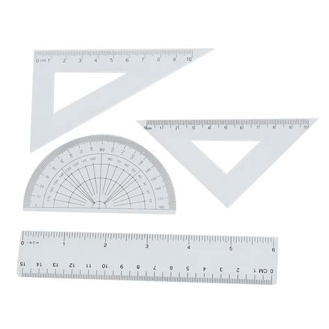 Students Maths Geometry Stationery Ruler Set Squares Protractor-in ...