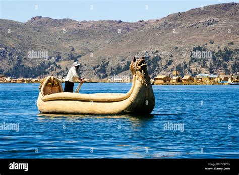 Reed Boat, Lake Titicaca, Peru Stock Photo - Alamy