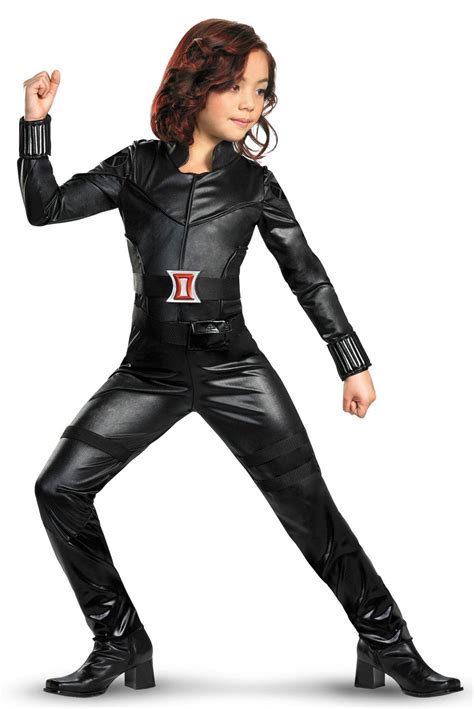 Girls Deluxe Black Widow Avengers Kids Costume | Black widow costume ...