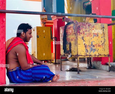 Priest at Kalijai Temple, Lake Chilika, Odisha, India Stock Photo - Alamy