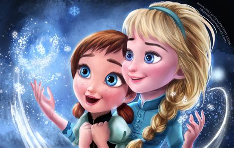 Frozen Sisters: Anna & Elsa 4K Ultra HD Wallpaper by RikaMello