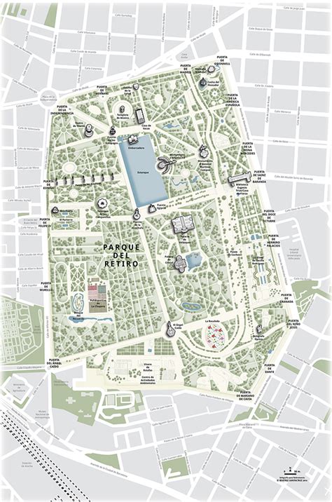 Retiro Park map on Behance