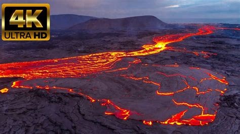 HUGE LAVA RIVER LEAVES VIEWERS IN AWE AT SUNSET! EPIC DRONE FLIGHT ...