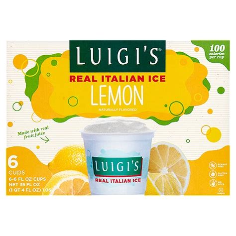 Luigi's Lemon Real Italian Ice, 6 fl oz, 6 count