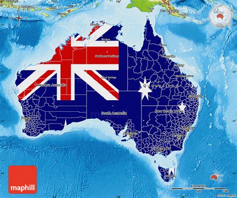 Flag Map Of Australia States And Mainland Territories Mapporn ...