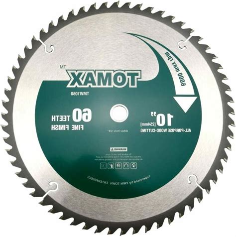 10-Inch Table Saw Blades 60 Tooth ATB Fine